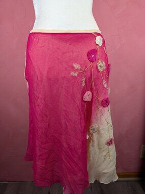 100% Silk Tara Jarmon Floral Skirt